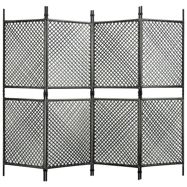 vidaXL Fence Panel Poly Rattan 7.9'x6.6' Anthracite