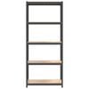 vidaXL 5-Layer Shelves 3 pcs Anthracite Steel&Engineered Wood