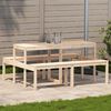 vidaXL Picnic Table Natural Wood Solid Pine Wood Durable Picnic Table