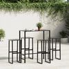 vidaXL Bar Stool Set of 4 Black Powder-coated steel Medium Footrest