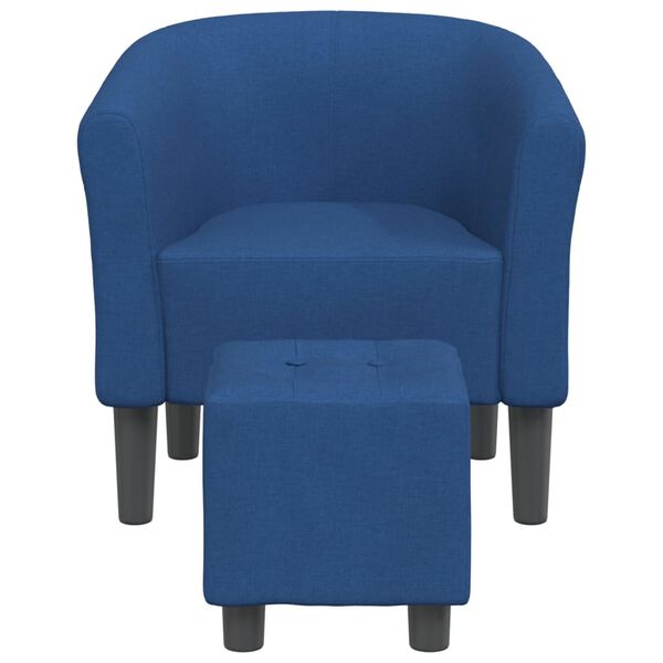 vidaXL Tub Chair Blue Fabric (100% polyester), pinewood, plywood, plastic