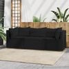 vidaXL Patio Lounge Set Black PE rattan, powder-coated steel, fabric Large