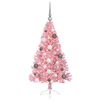 vidaXL Artificial Pre-lit Christmas Tree with 150 LEDs Pink 47.2" PVC