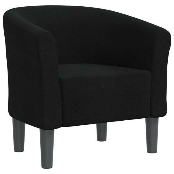 vidaXL Tub Chair Black Polyester Medium Armchair Round Modern