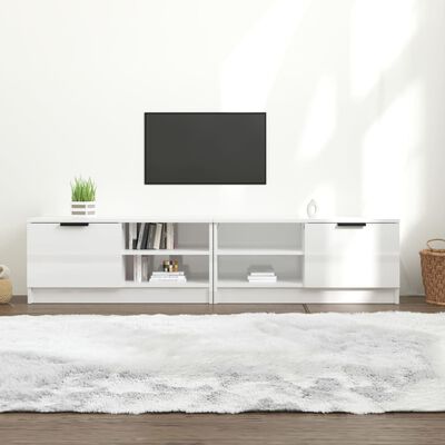 vidaXL TV Stands 2 pcs High Gloss White 31.5"x13.8"x14.4" Engineered Wood
