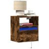 vidaXL Wall-mounted Bedside Cabinet Smoked Oak Engineered wood Compact