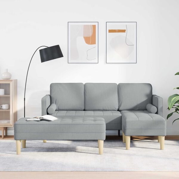 vidaXL Sofa Set 2 pcs Light Grey 173 x 131 x 67 cm fabric