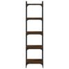 vidaXL Bookcase Brown Oak Engineered Wood, Metal Large Adjustable Feet