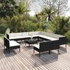 vidaXL Garden Lounge Set Black and Cream White