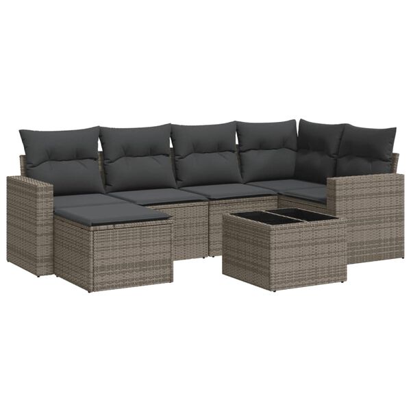 vidaXL Garden Sofa Set Grey