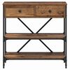 vidaXL Console Table with Drawer Brown 39.37 x 13.58 x 29.53 in Wood