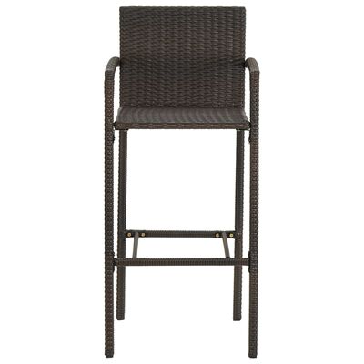 vidaXL Bar Stools 4 pcs Brown Poly Rattan