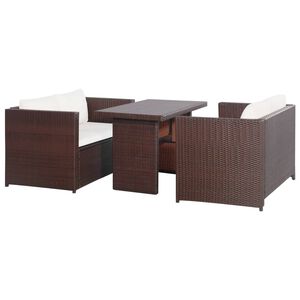vidaXL Garden Dining Set Brown Polyethylene rattan 3 Piece Set