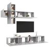 vidaXL 7 Piece TV Stand Set Concrete Gray Engineered Wood