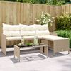 vidaXL Garden Sofa Beige Poly Rattan 3-seater Removable Covers