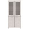 vidaXL Highboard Set of 2 White Solid pine wood, MDF, glass Large
