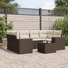 vidaXL Garden Sofa Set Brown, Cream White