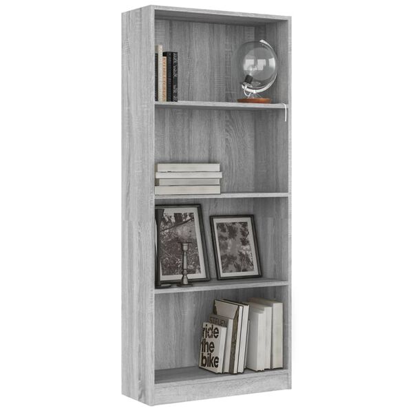 vidaXL Book Cabinet Grey Sonoma Engineered wood Medium Book Cabinet