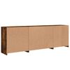 vidaXL Sideboard with LED Lights Smoked Oak 79.5"x14.6"x26.4"