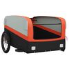 vidaXL Bike Trailer Black and Orange 99.2 lb Iron