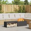 vidaXL Fire Pit Black 62.99 x 17.72 x 13.78 in Steel