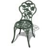 vidaXL Bistro Table And Chair Green Cast Aluminum Decorative Inlays