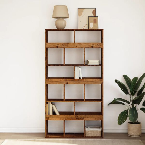 vidaXL Bookcase Old Wood 39.4x13.0x73.8" Engineered Wood