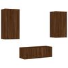 vidaXL TV Wall Unit Brown Oak Engineered Wood Large TV Wall Unit