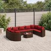 vidaXL Patio Sofa Set 10 Pieces Brown, Cinnamon Red