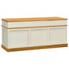 vidaXL Storage Bench White and Light Wood Solid Paulownia Wood 39.4 in
