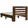 vidaXL Bed Frame Smoked oak Engineered wood, metal, plywood Single