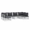 vidaXL Garden Lounge Set White Woven fabric Medium Modular
