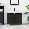 vidaXL Bathroom Sink Cabinet Black Engineered Wood 31.5 x 11.8 x 23.6 in