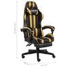 vidaXL Chair Black and Gold Faux Leather, Plywood, Steel Medium