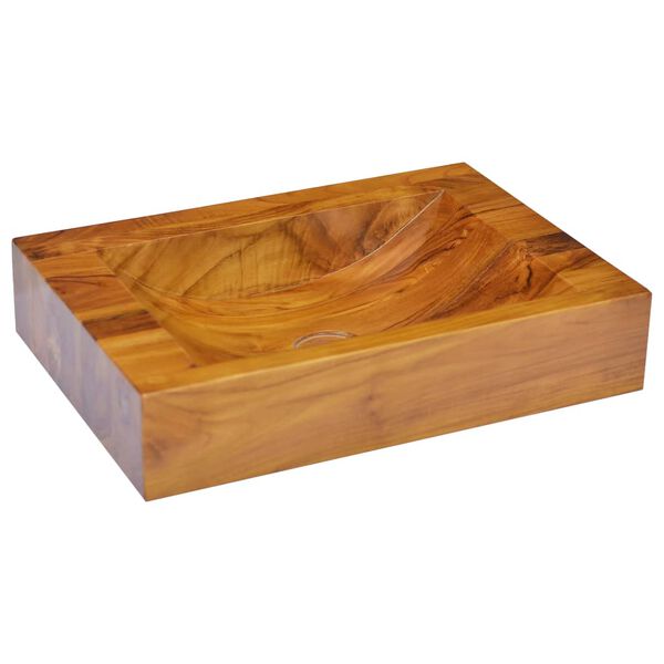 vidaXL Basin Solid Wood Teak 19.7"x13.8"x3.9"