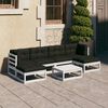 vidaXL Garden Lounge Set White for sofa, Anthracite for cushions