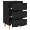 vidaXL Bed Cabinet Set of 2 Black Engineered wood, solid eucalyptus wood