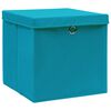 vidaXL Storage Box Set of 10 Baby blue Non-woven fabric Small Foldable