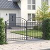 vidaXL Fence Gate Double Door with Arched Top Steel 118.1x59.1" Black