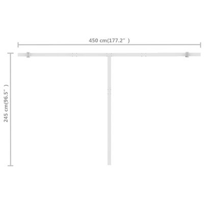 vidaXL Freestanding Manual Retractable Awning 157.5"x118.1" Cream