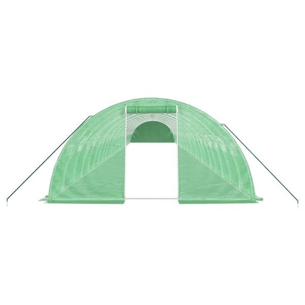 vidaXL Greenhouse Green Polyethylene and galvanized steel Large