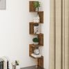 vidaXL Wall Corner Shelf Smoked oak Engineered wood Large Wall mounting
