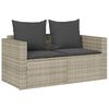 vidaXL 5 Piece Patio Sofa Set with Cushions Stackable Light Grey Poly Rattan