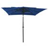 vidaXL Parasol Azure Blue Polyester 8.2ft x 8.2ft x 8.5ft Foldable