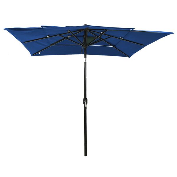 vidaXL Parasol Azure Blue Polyester 8.2ft x 8.2ft x 8.5ft Foldable