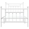 vidaXL Bed Frame White Steel Twin Bed Frame Rectangular Traditional
