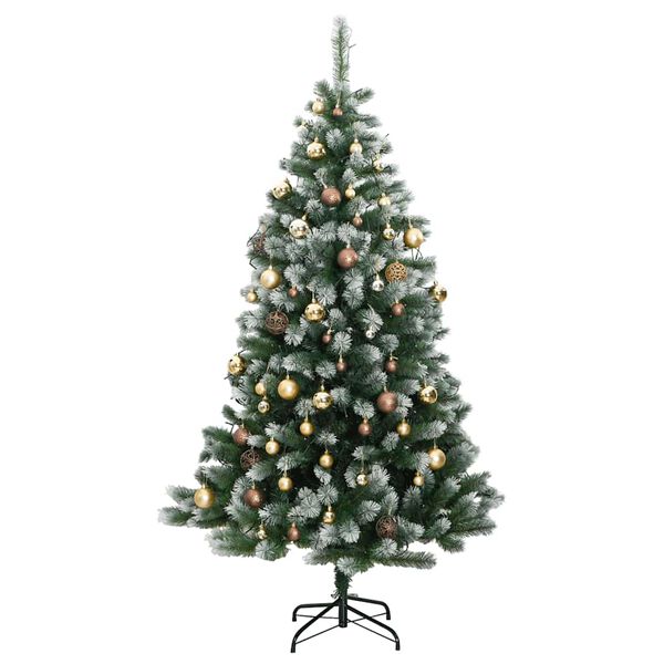 vidaXL Artificial Hinged Christmas Tree 300 LEDs & Ball Set 82.7"