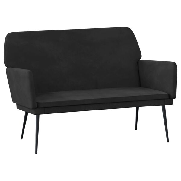 vidaXL Bench Black Velvet (100% polyester), metal, plywood Medium Bench