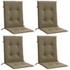 vidaXL Lowback Chair Cushion Set of 4 Melange Taupe