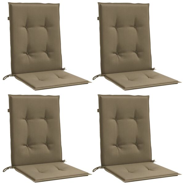 vidaXL Lowback Chair Cushion Set of 4 Melange Taupe